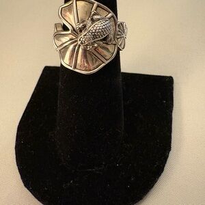 Sterling Silver Lilly pad Frog Ring